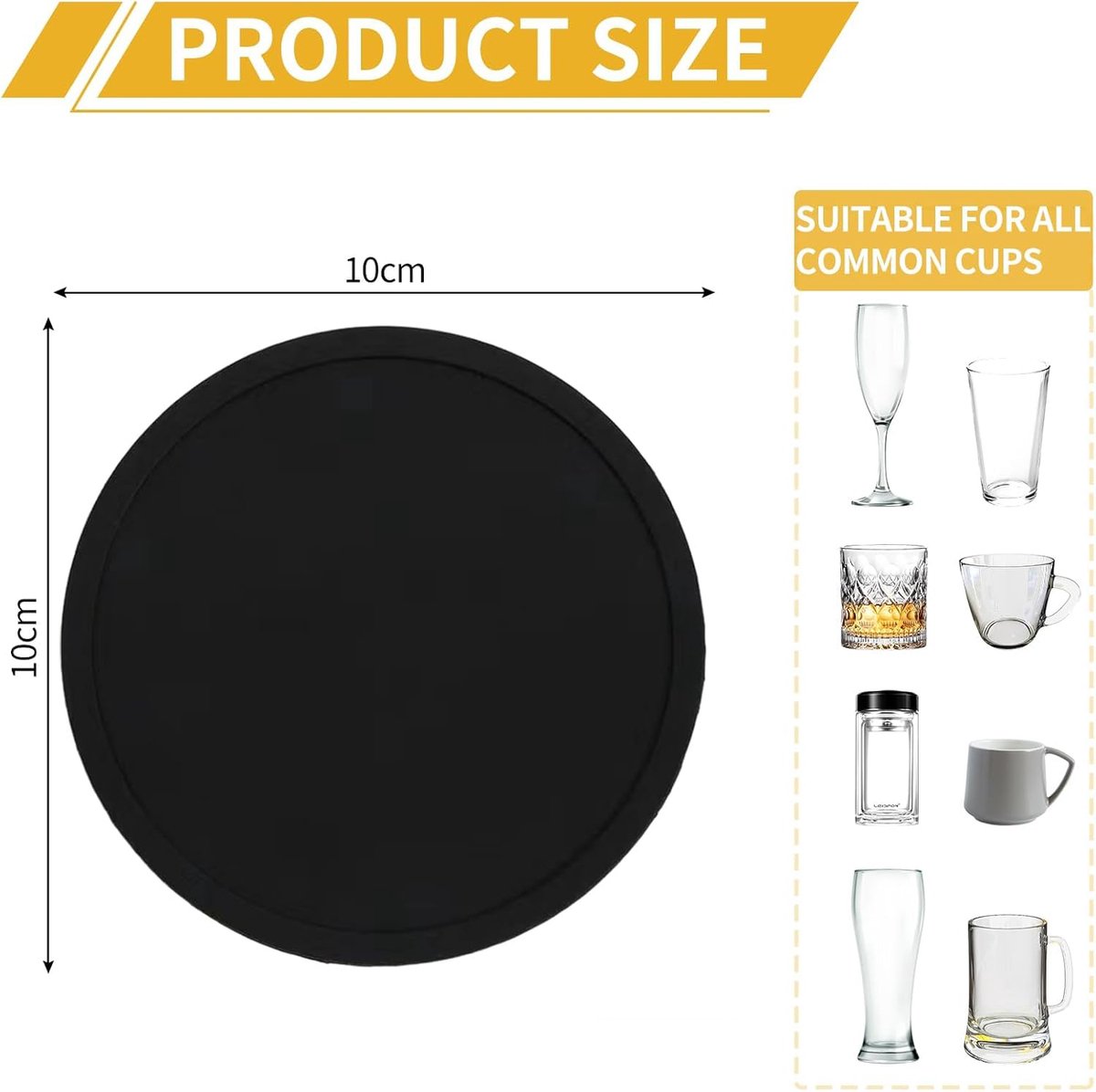 Silicone Coasters with Holder - Set of 20 - Coasters for Glasses - Coaster Set - Non-Slip Black Round Coasters - Insulated Coasters - Absorbent and Heat Resistant - for Bars, Cups, Glasses, Gifts, Table Decorations, Vases - Image 2