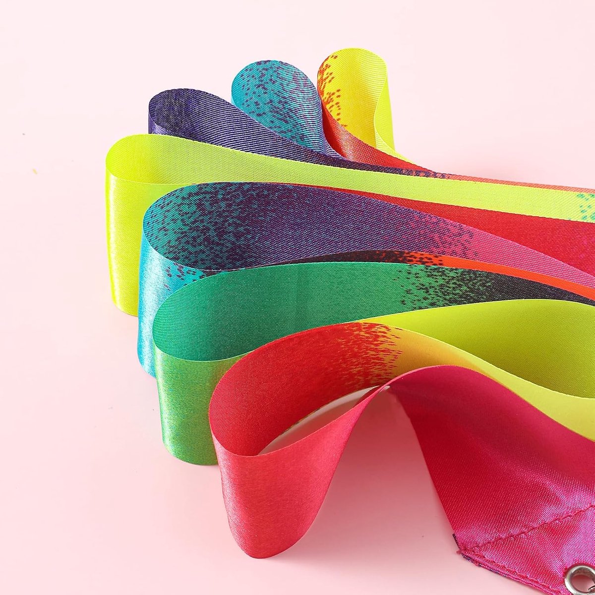 pieces - Ribbon dance sticks - 2 m - Dance rainbow streamers - 30cm long stick - ribbon dance staff - rhythmic gymnastics ribbon staff - ribbon sticks - rhythmic gymnastics ribbons - for artistic dance flags, talent shows and training equipment - gradient - Image 2