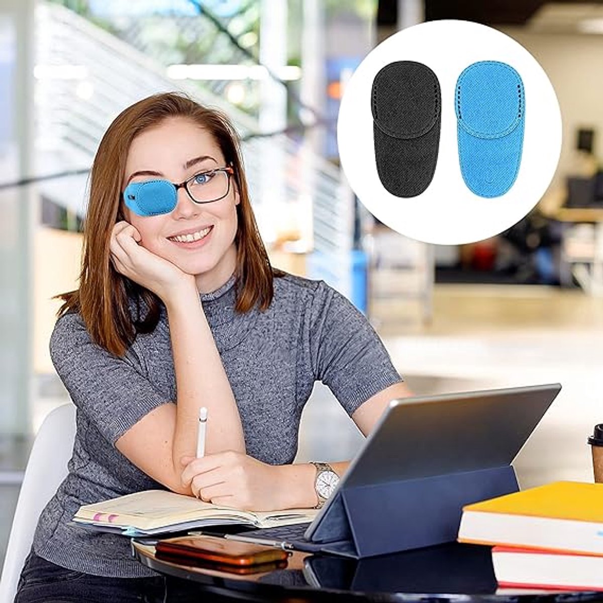 Pack of 12 Eye Patches for Glasses - Reusable Glasses Cases - Non-woven Fabric Eye Patches for Adults and Children - Suitable for lazy eye and strabismus - Left and Right Eye Patch. - Image 2