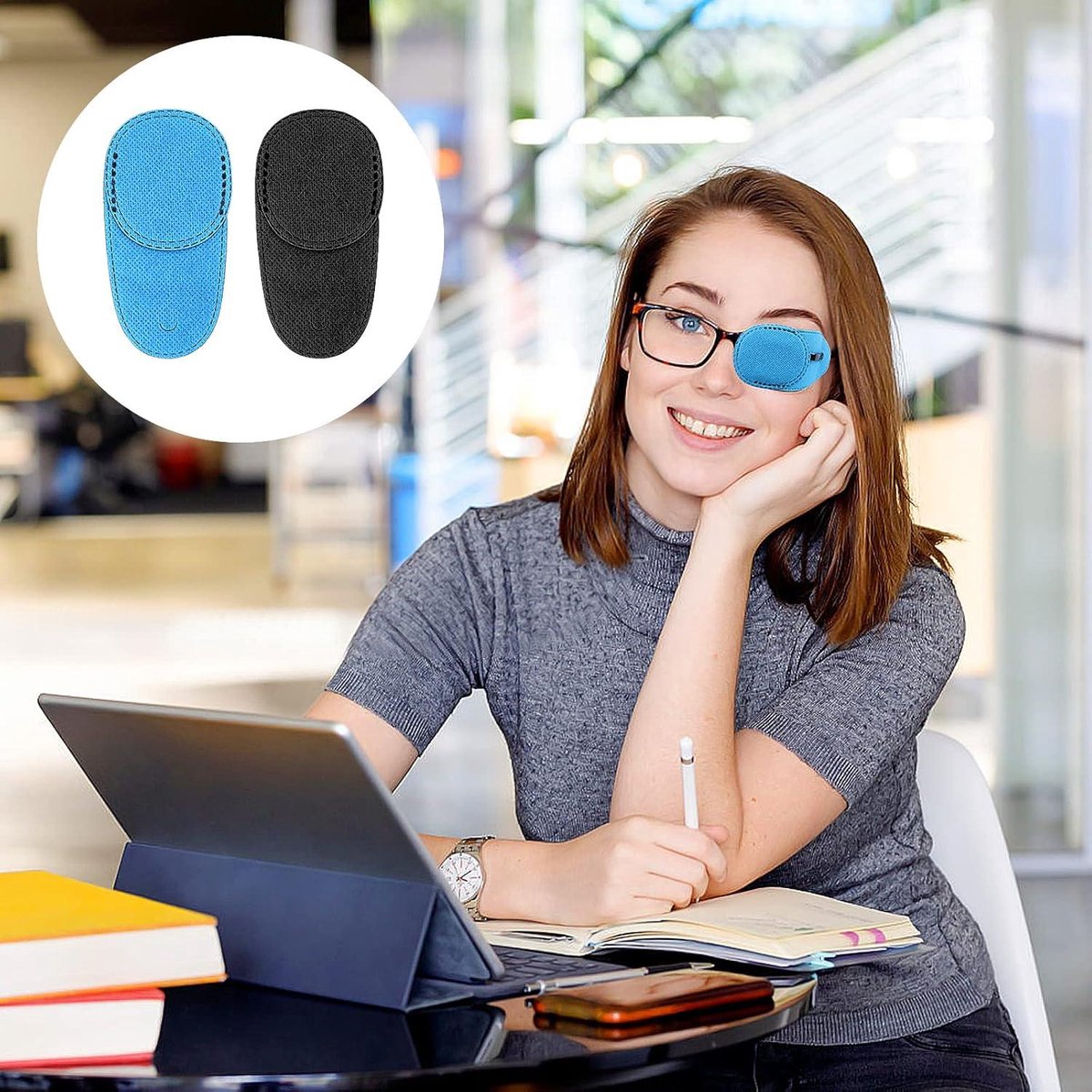 Pack of 12 Eye Patches for Glasses - Reusable Glasses Cases - Non-woven Fabric Eye Patches for Adults and Children - Suitable for lazy eye and strabismus - Left and Right Eye Patch. - Image 4