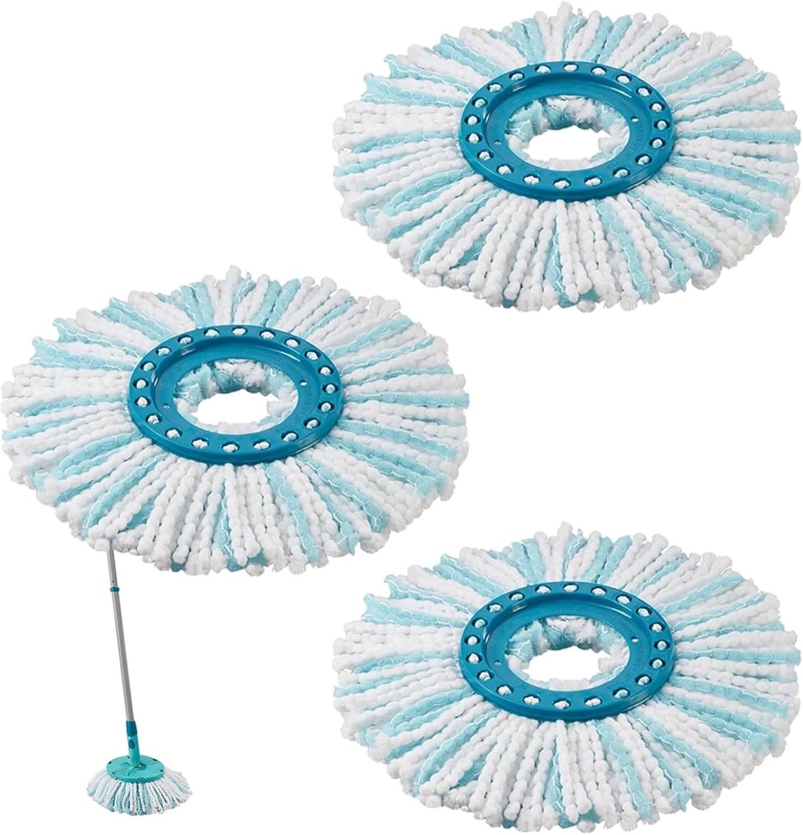 3 pieces - Mop refill - Replacement mop head - Suitable for Leifheit Clean Twist Disc Mop - Clean Twist Disc Mop Head - Mop Head Replacement Covers - Replacement Clean Twist Disc Mop - efficient water absorption - strong cleaning - 35 cm - Image 1