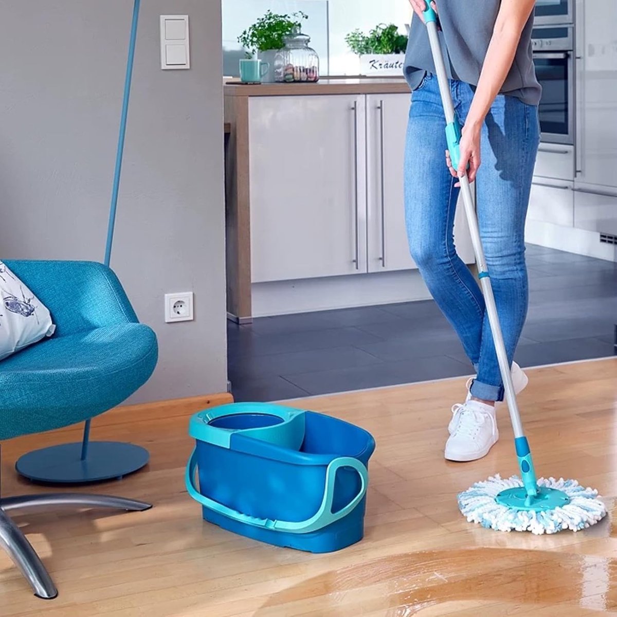 3 pieces - Mop refill - Replacement mop head - Suitable for Leifheit Clean Twist Disc Mop - Clean Twist Disc Mop Head - Mop Head Replacement Covers - Replacement Clean Twist Disc Mop - efficient water absorption - strong cleaning - 35 cm - Image 2