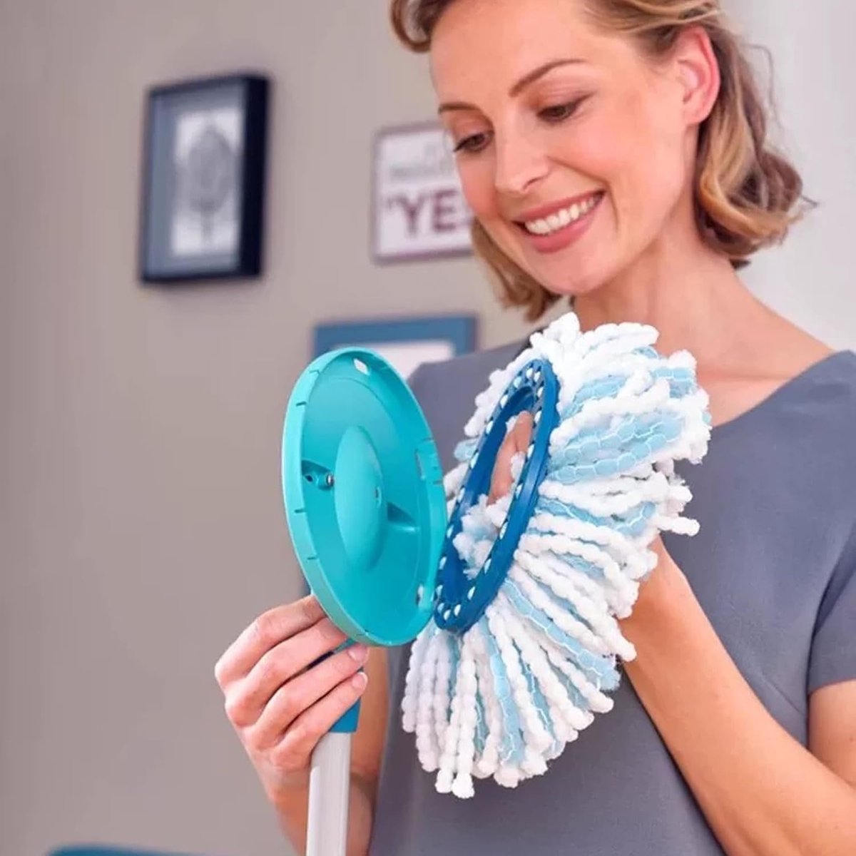 3 pieces - Mop refill - Replacement mop head - Suitable for Leifheit Clean Twist Disc Mop - Clean Twist Disc Mop Head - Mop Head Replacement Covers - Replacement Clean Twist Disc Mop - efficient water absorption - strong cleaning - 35 cm - Image 3
