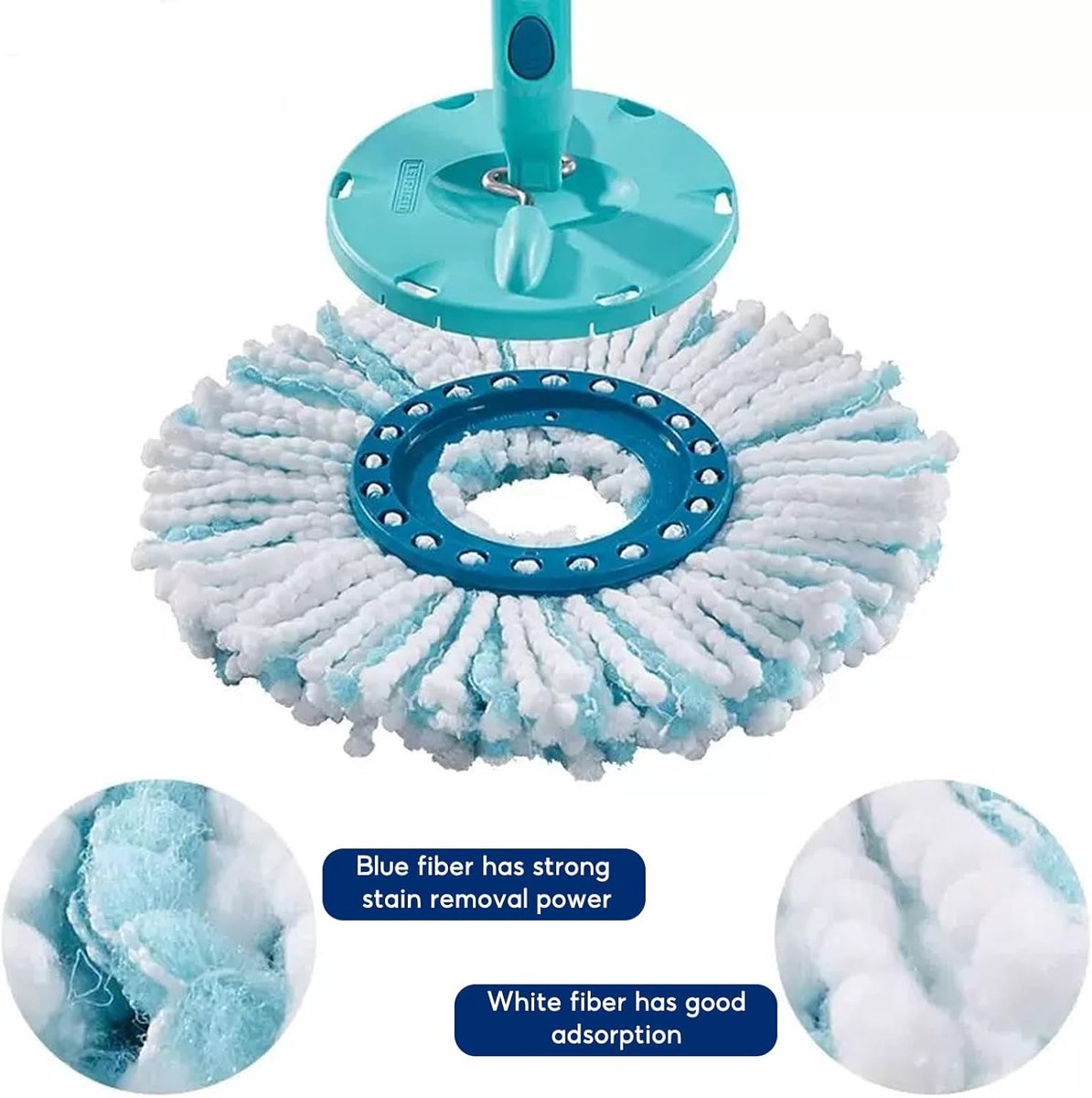 3 pieces - Mop refill - Replacement mop head - Suitable for Leifheit Clean Twist Disc Mop - Clean Twist Disc Mop Head - Mop Head Replacement Covers - Replacement Clean Twist Disc Mop - efficient water absorption - strong cleaning - 35 cm - Image 4