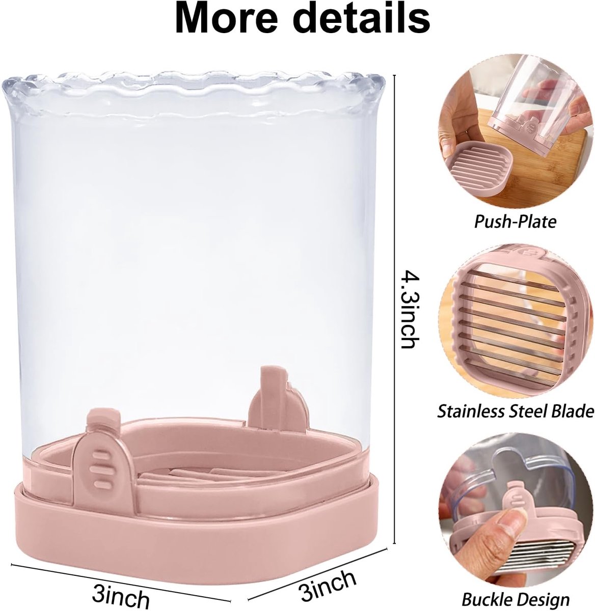 Fruit slicer - Multifunctional slicer - Fruit slicing cup - Grape slicer - strawberry slicer - fast banana, grape and egg cuber - Kitchen Tool - kitchen utensils - portable kitchen tool - Pink - Image 4