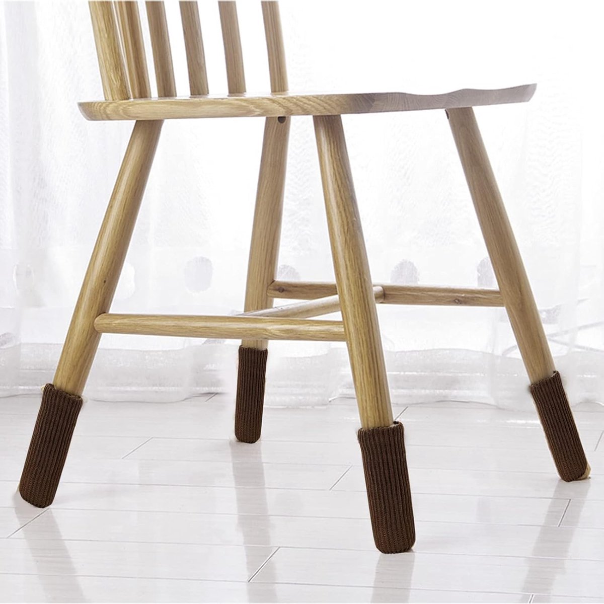 24 pieces furniture leg socks - Chair socks - brown furniture socks - chair leg floor protectors - Chair Leg Felt Pads - high elastic chair leg covers furniture caps set - easy to move and reduce noise - Furniture Leg - Anti-slip mat - Image 3