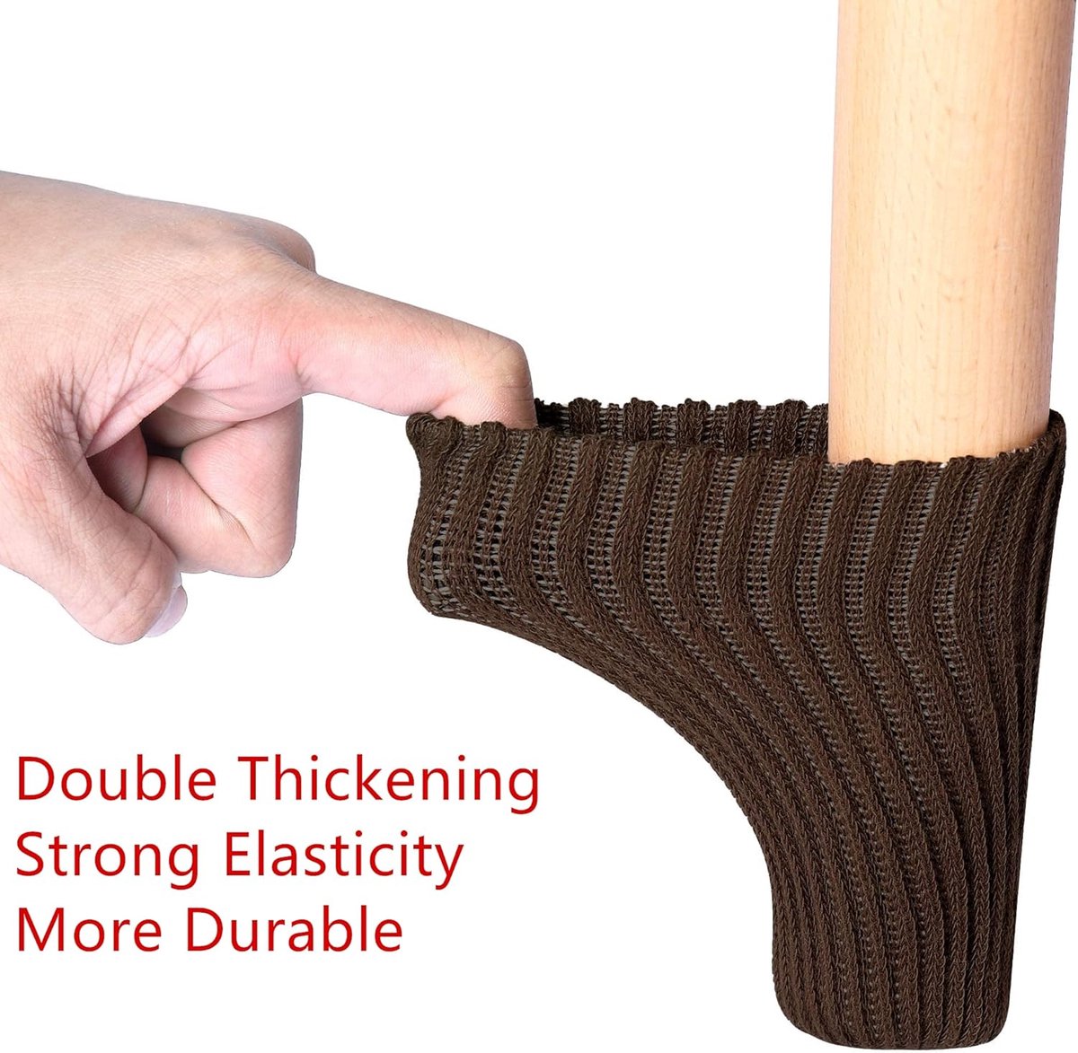 24 pieces furniture leg socks - Chair socks - brown furniture socks - chair leg floor protectors - Chair Leg Felt Pads - high elastic chair leg covers furniture caps set - easy to move and reduce noise - Furniture Leg - Anti-slip mat - Image 5