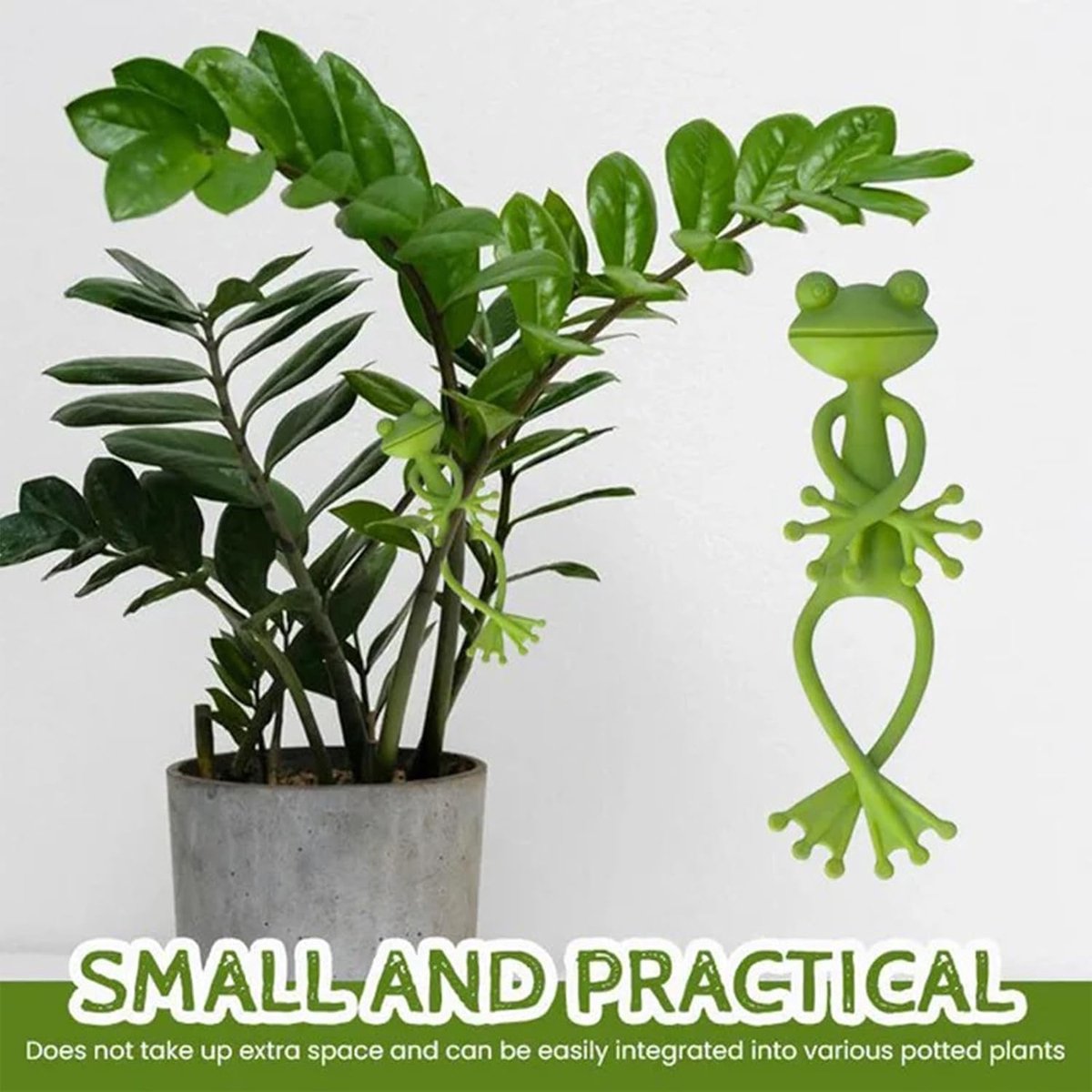 5 Pieces - Frog Plant Stand - Plant Support - Green Frog Plant Supports - Cute Frog Flowerpot Hugger Plant Climbing Fixture Clips - Freestanding - Animal Figurines Planter Pot Hanger Decorations - Image 2