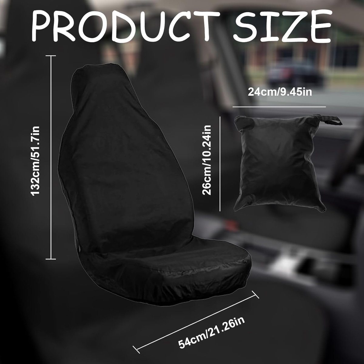 2 pieces - Car seat covers - Seat cover - Universal truck seat cover - Universal car seat covers - Waterproof - Front seat cover - dust cover - with storage bag - 138*56 cm - black - Image 5