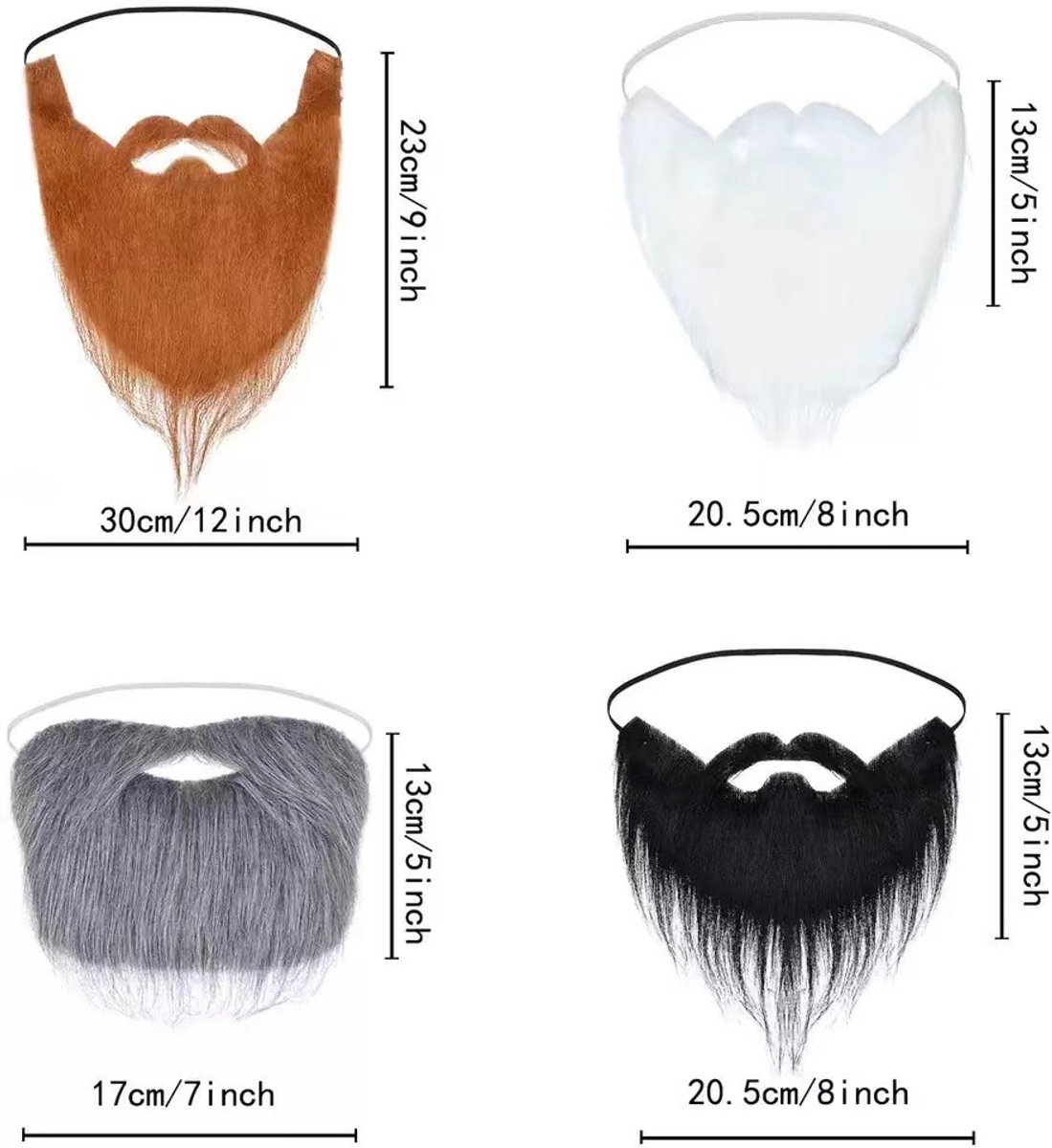 pieces - Fake beard - artificial beards - fake beards for parties - Halloween beards - Santa beards - adjustable elastic rope moustache props - role-playing accessories - for Halloween, Christmas, cosplay and party disguise - Image 5