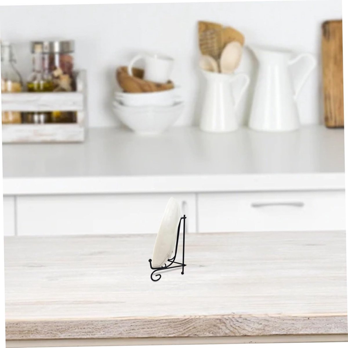 4 pieces - sign stand - plate holder - iron plate stands - plate stands for display - Display rack - foldable easel stand - metal photo stand - photo stand - book stand - plate stands - 4 inch - black - Image 2