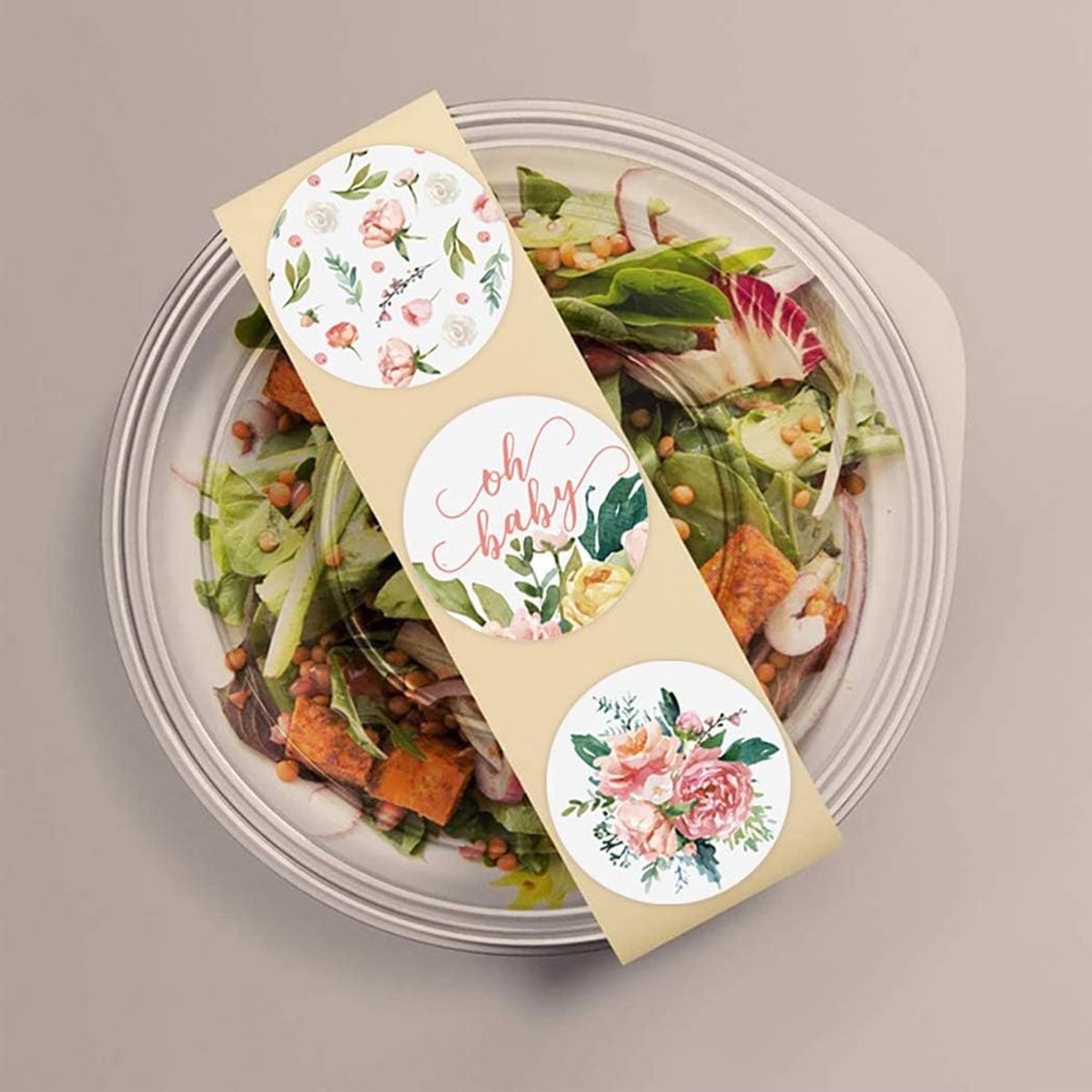 Label - 2 rolls (1000 pieces per roll) - Sealing sticker - Sealing sticker - Sticker - Flower stickers - Envelope sealing sticker - Gift sealing - Coded label stickers - self-adhesive labels - for gifts, wedding, birthday, party, packaging - Image 2