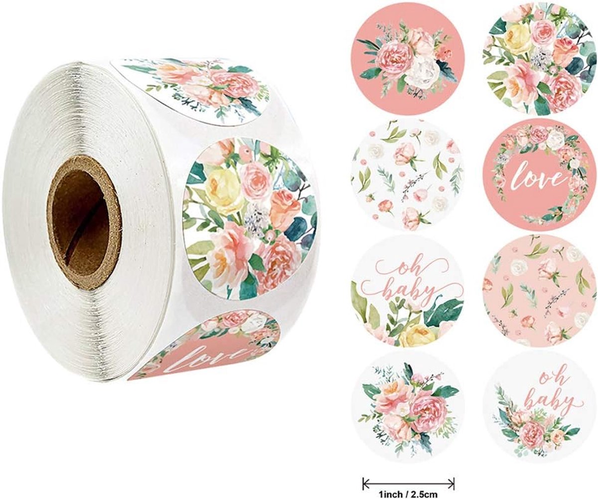 Label - 2 rolls (1000 pieces per roll) - Sealing sticker - Sealing sticker - Sticker - Flower stickers - Envelope sealing sticker - Gift sealing - Coded label stickers - self-adhesive labels - for gifts, wedding, birthday, party, packaging - Image 5