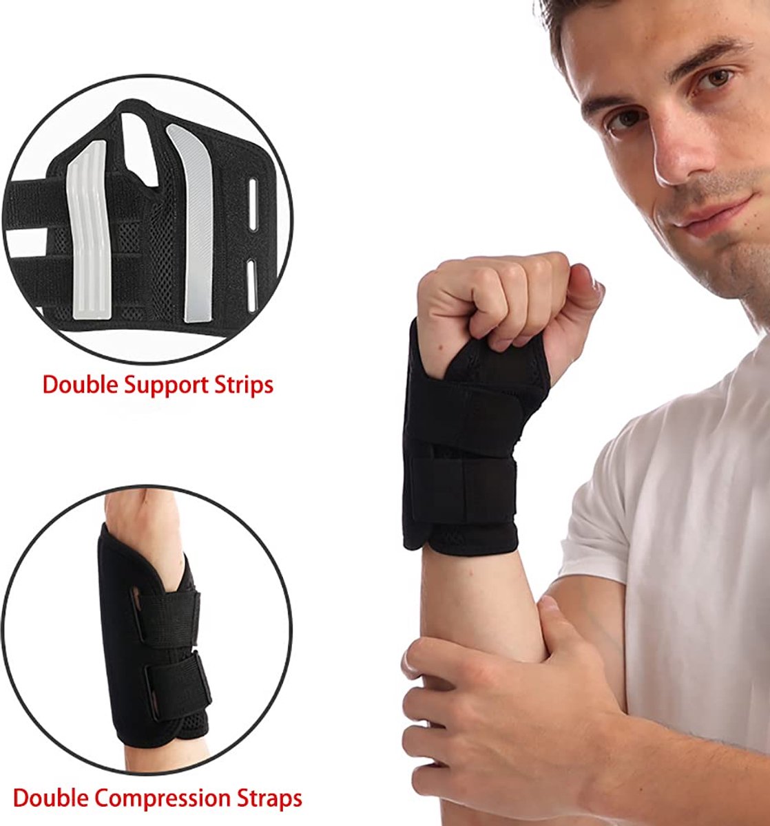 1 Pair Wrist Brace - Night Sleep Wrist Brace - Wrist Bandage - Wrist Reinforcer - Applicable wrist circumference less than 22 cm - Wrist Protection - Adjustable - cushioned support for pain relief in the carpal tunnel, tendinitis, and arthritis - Image 2