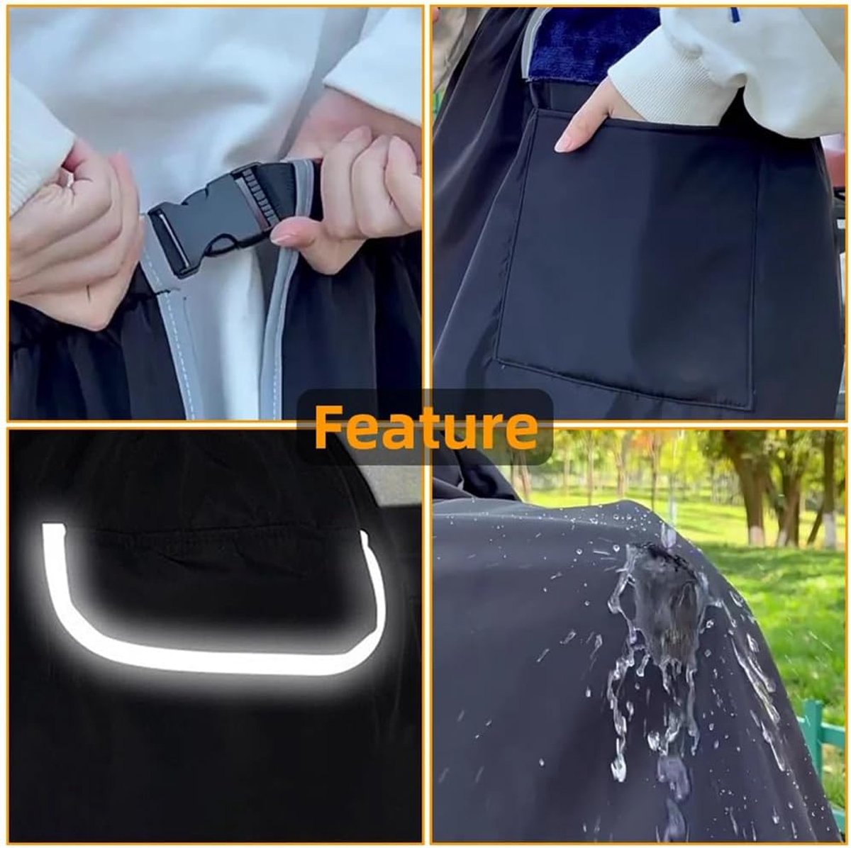 Scooter Leg Cover - Scooter Leg Cover - Leg Covers - Universal Leg Cover - Leg Warmer - Mobility Scooter Leg Cover - Scooter Blanket - Scooter Leg Cover - Winter Leg Protectors for Motorcycles - Windproof Leg Protector - for Motorcycle, Scooter - 130*90 c - Image 5
