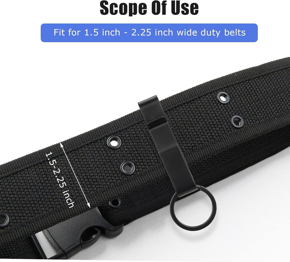 2 pieces - Keychain - Tactical keychain - Belt keychain - Duty Belt Keychain - Key clip - Key ring - Belt clip - with 2 keychains - stainless steel stealth belt loop keychain holder - 7.5*1.3*2.3 cm - black - Image 4