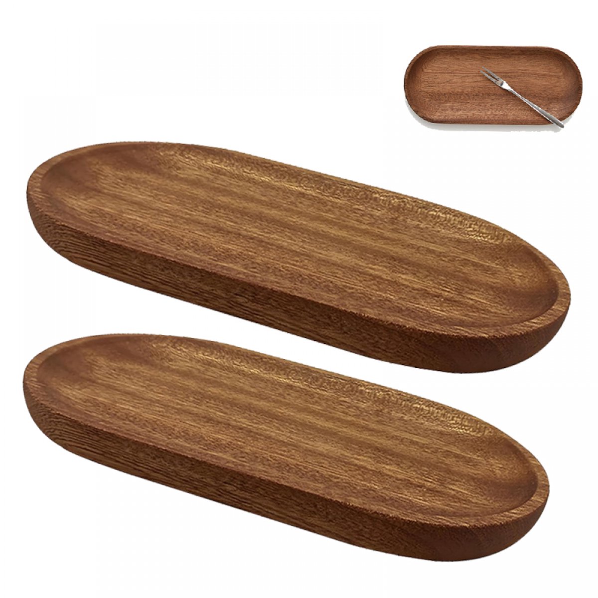 2 pieces - Cutlery holder - 18*10 cm - Tray - Kitchen Spoon Holder - natural retro wooden kitchen spoon holder - kitchen utensil holder - wooden plates - for the countertop - for spatulas, spoons, tongs and other kitchen utensils - brown - Image 1