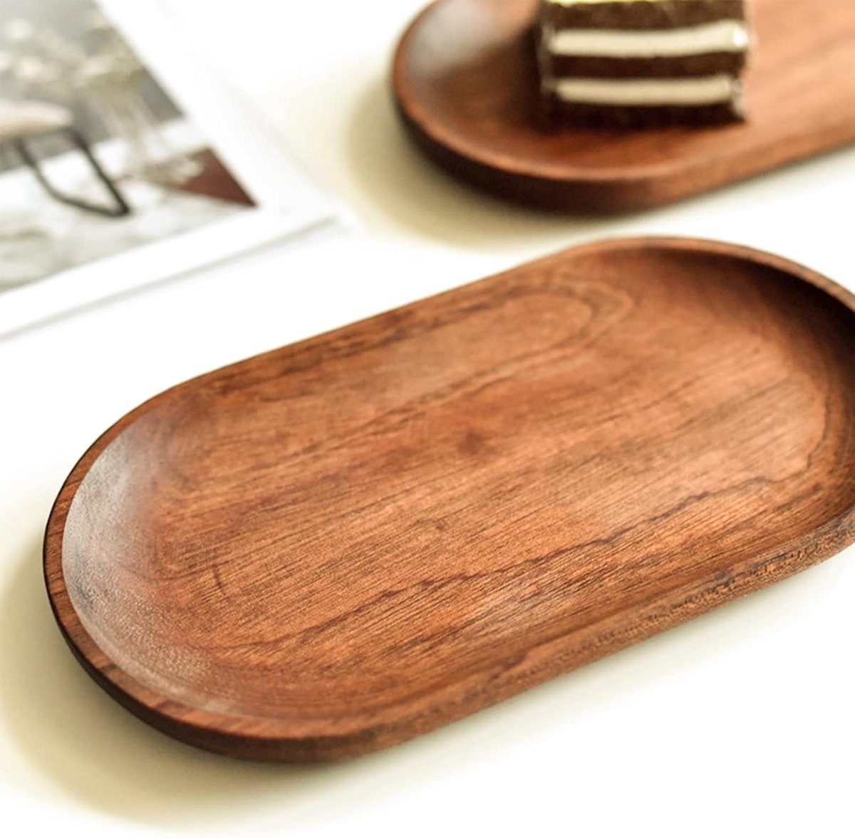 2 pieces - Cutlery holder - 18*10 cm - Tray - Kitchen Spoon Holder - natural retro wooden kitchen spoon holder - kitchen utensil holder - wooden plates - for the countertop - for spatulas, spoons, tongs and other kitchen utensils - brown - Image 6