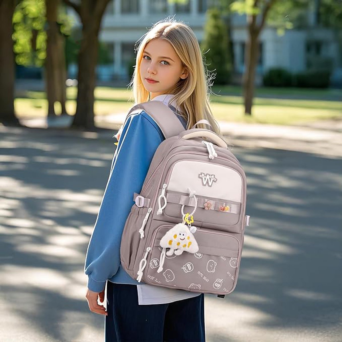 backpack - backpack for girls - Waterproof Girl Backpack - School backpack - boys' backpack - women's backpack - lightweight school bag - School bag - Girls' School Student School Bag - Backpacks - Teenagers - Large capacity school backpacks - Image 2