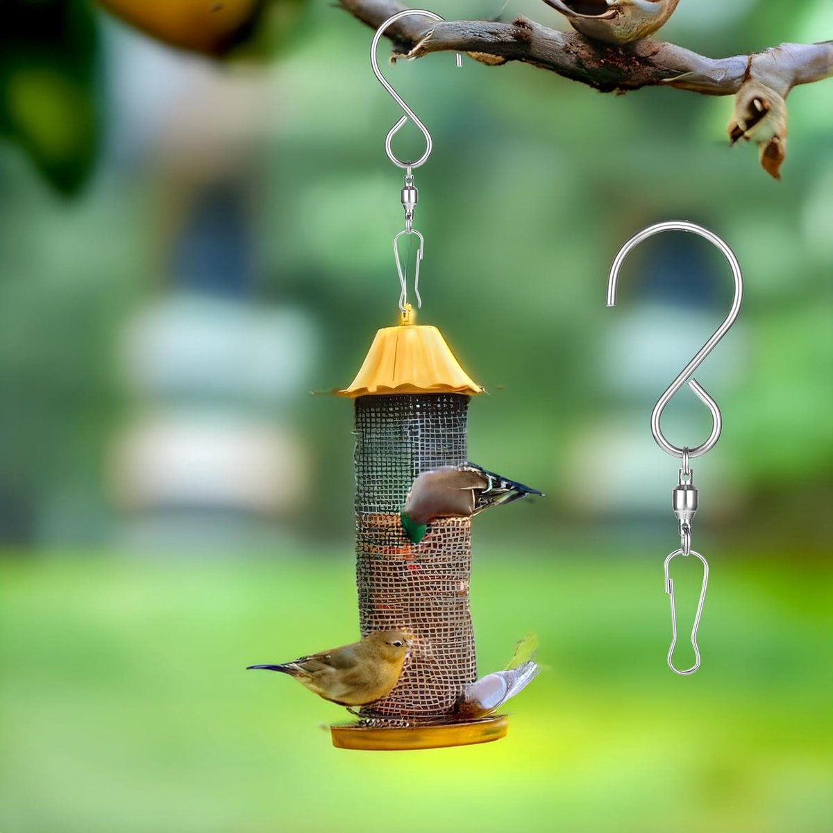 Set of 12 wind swivel hooks - Suitable for 360-degree hanging plants - Double 360-degree rotatability - Wind chimes, light clips - Bird feeders - Bird baskets - Bird baths - Hanging plant clips - Image 4