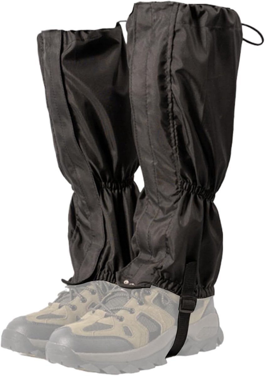 Waterproof Gaiters - 1 pair - Hiking Gaiters - Waterproof Gaiters - Hiking Gaiters - Leg Covers - Shoe Covers - Gaiters - Adjustable Gaiters - Hiking Shoe Accessories - for hiking, skiing, walking, climbing - black - Image 1
