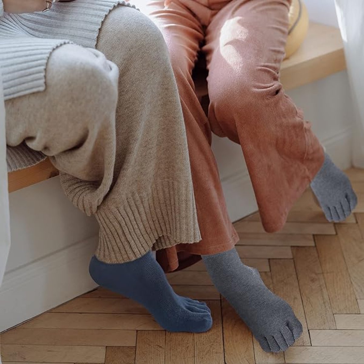 5 pairs - Toe socks - Men's 5-toe socks - detachable toe socks - five-finger socks - cotton running socks - socks - five-toe running socks - breathable running socks - black, white, light grey, dark grey, navy blue - Image 3