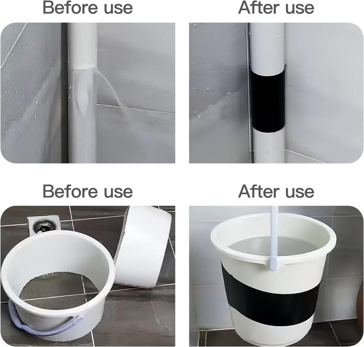 1.5 m*10 cm - waterproof repair tape - for repairing swimming pools, tents and ponds - repair tape - waterproof adhesive tape - leak-proof tape - insulation tape - sealing tape - for pipes, tents, swimming pools - black - Image 3