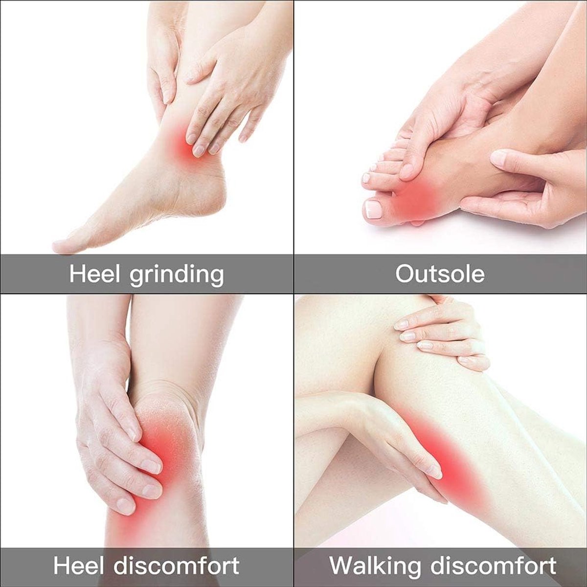 Shoe Insoles - Soft and Flexible Cushions - Heel Cushion - Anti-Friction - For high heels, loose shoes, metatarsal/arch pain, foot pain, heel pain, and bony protrusions - Heel Insoles - Women - One Size - Beige / Black / Grey - Image 5