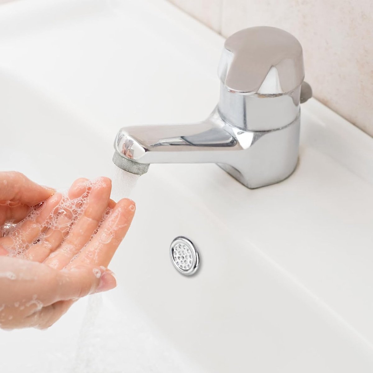 Washbasin Overflow Ring - 6 Pieces - Overflow Rings - Bathroom Overflow Ring - Sink Overflow - Drain Plug - Overflow Cover for Washbasin - Sink Overflow Ring - Round Hole Cover - Overflow Cover - For Sink, Washbasin and Kitchen - Image 2