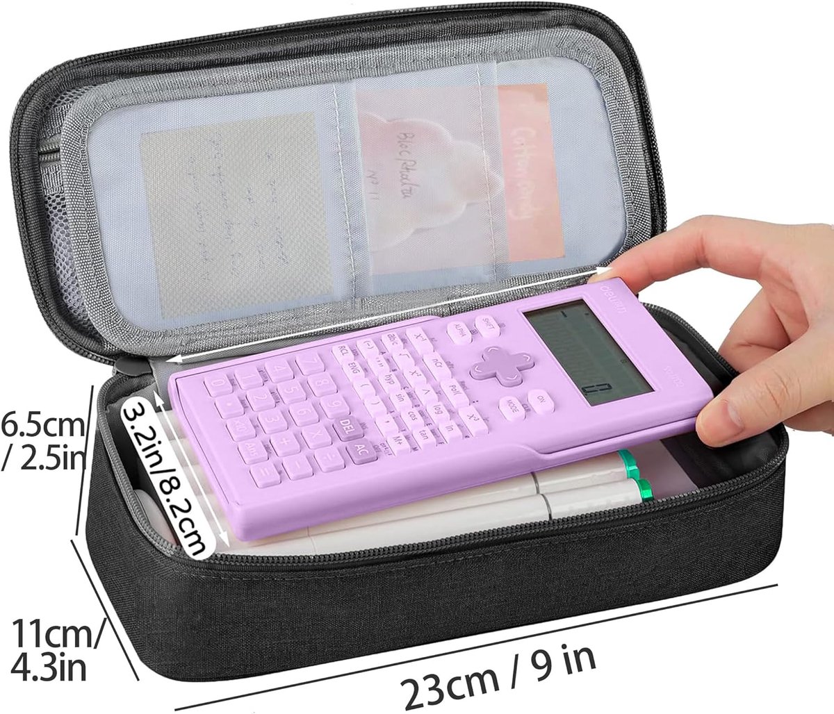 Pencil case - Pencil case - 23*11*6 cm - Large case - Pencil pouch - Pencil bag - School case - Storage bag - highlighter case - portable office supplies case - school supplies - Oxford fabric case - for students, boys, girls - black - Image 5