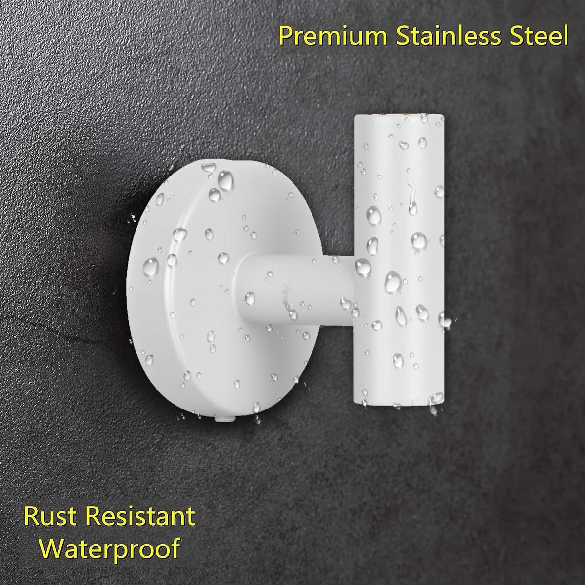 2 pieces - Towel hook - Hanging hooks - Hanging hooks - Bathroom towel hooks - Key hook - Clothes hook - Hat hook - Wall hooks - stainless steel hook - with screws - for bathroom, kitchen, garage, home, hotel, office - 5.5*6 cm - white - Image 2