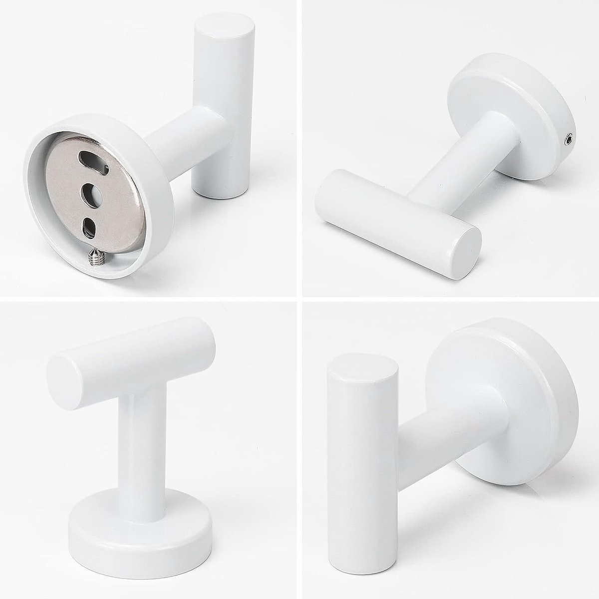 2 pieces - Towel hook - Hanging hooks - Hanging hooks - Bathroom towel hooks - Key hook - Clothes hook - Hat hook - Wall hooks - stainless steel hook - with screws - for bathroom, kitchen, garage, home, hotel, office - 5.5*6 cm - white - Image 3