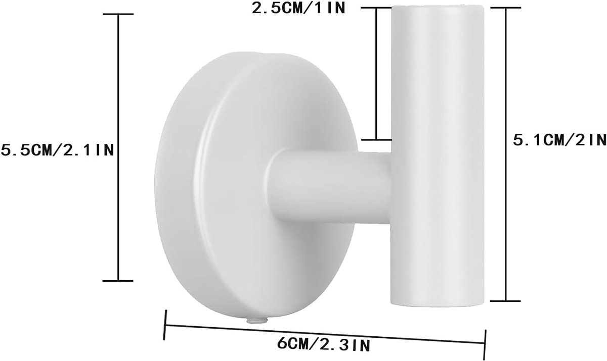 2 pieces - Towel hook - Hanging hooks - Hanging hooks - Bathroom towel hooks - Key hook - Clothes hook - Hat hook - Wall hooks - stainless steel hook - with screws - for bathroom, kitchen, garage, home, hotel, office - 5.5*6 cm - white - Image 5