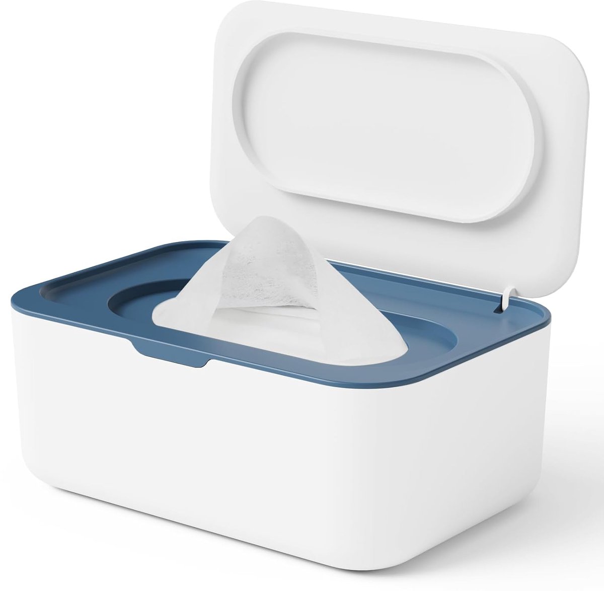 Wet wipes dispenser - Wipe box - Wet toilet paper holder - Wet wipes storage box - Wipes dispenser - Wipe holder for baby & adult - Refillable wipe container - Keeps wipes fresh - Blue - Image 1