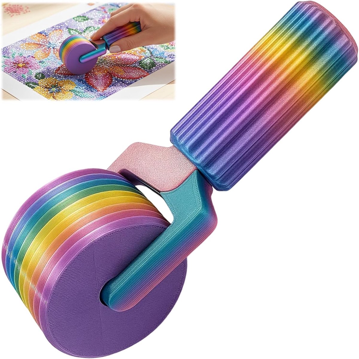 Diamond Painting Roller - Diamond Art Roller - Diamond painting accessory - Diamond painting tool - Art tools - Drawing and craft supplies - craft accessory - 10.5*2.8*4 cm - macaron colors (random color placement) - Image 1