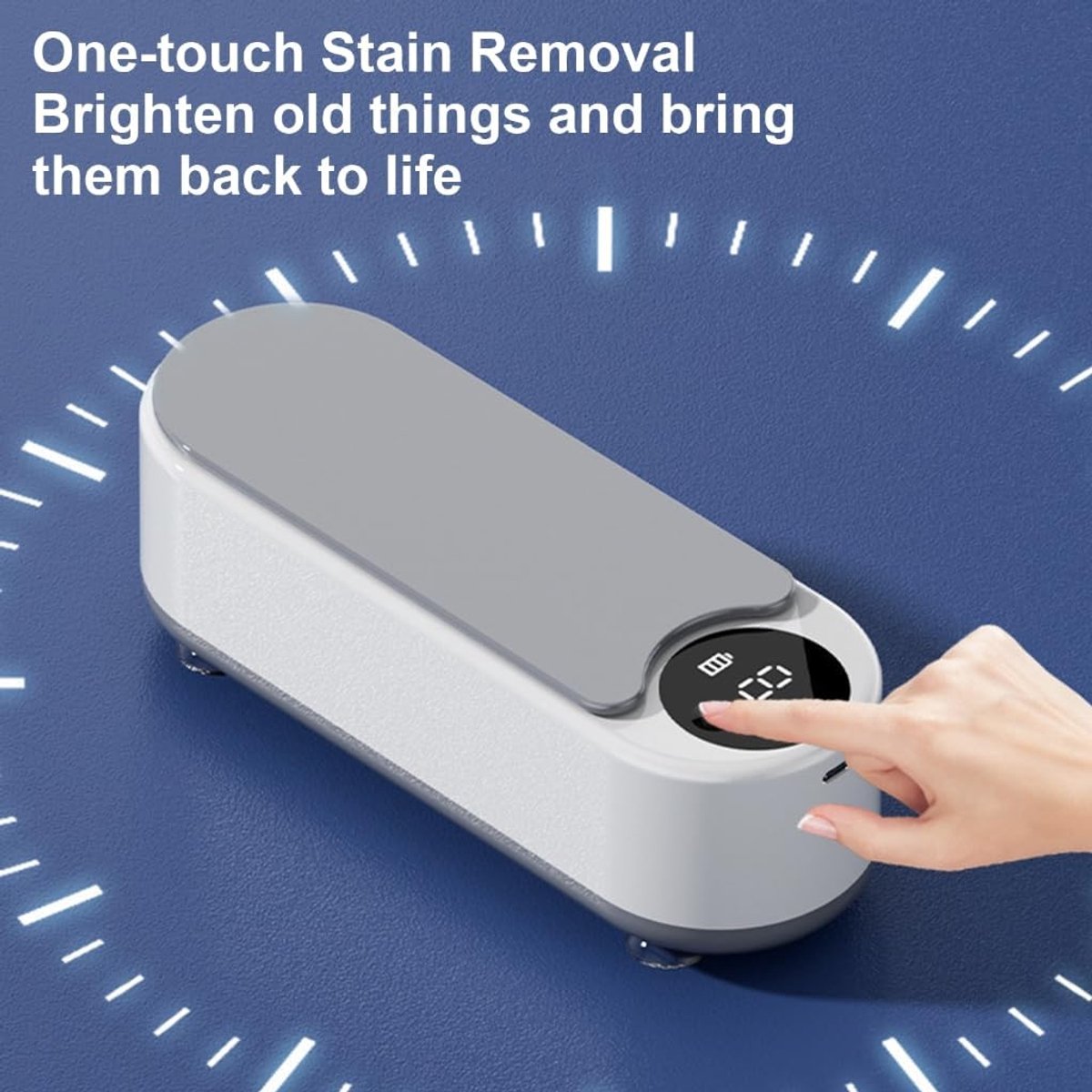 Ultrasonic Cleaner - Jewelry Cleaner - Glasses Cleaning Machine - Cleaning Machine - Glasses Cleaner - Denture Cleaner - rechargeable - with fast deep cleaning function - chain cleaner - for glasses, jewelry, rings and earrings - 22*8*8 cm - white - Image 4