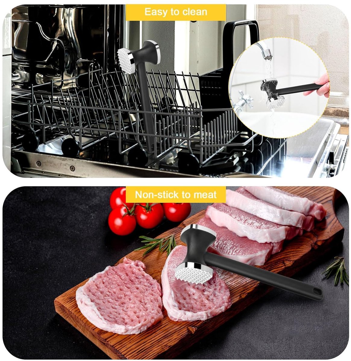 Double-sided meat tenderizer - High quality - Ergonomic design - Image 4