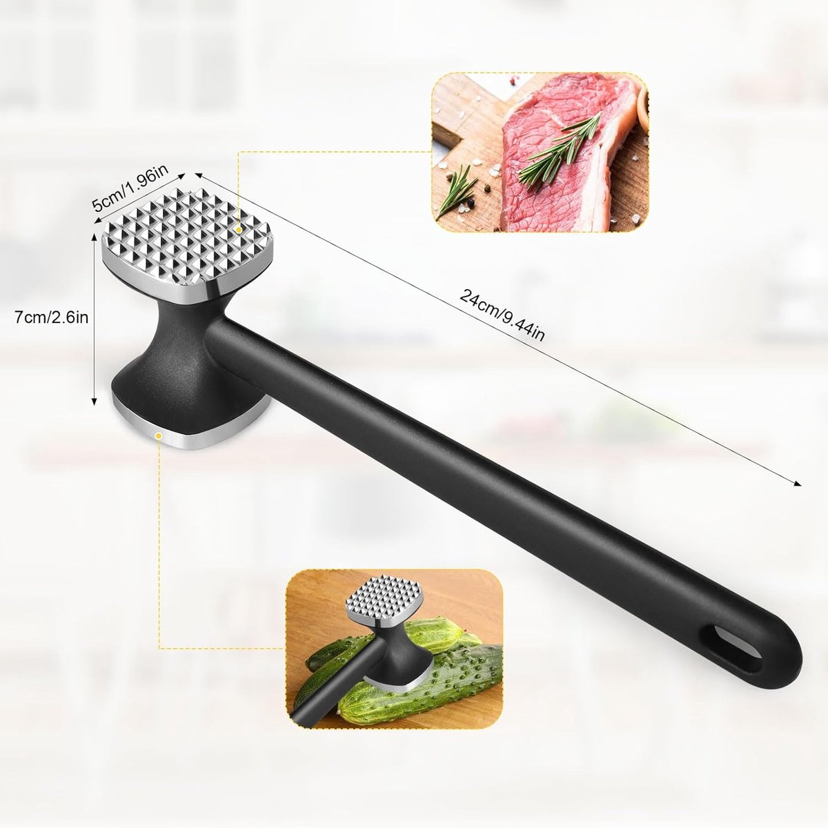 Double-sided meat tenderizer - High quality - Ergonomic design - Image 6