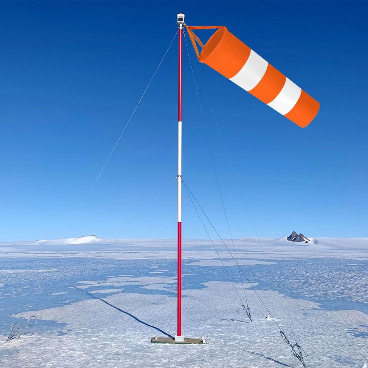 2 pieces - Wind indicator - Outdoor wind sock - Wind socks - Wind sack - Wind direction indicator - Weather vanes - Garden flag - Outdoor flag - outdoor wind sock - wind socks for the garden - orange and white - 80 cm - Image 4