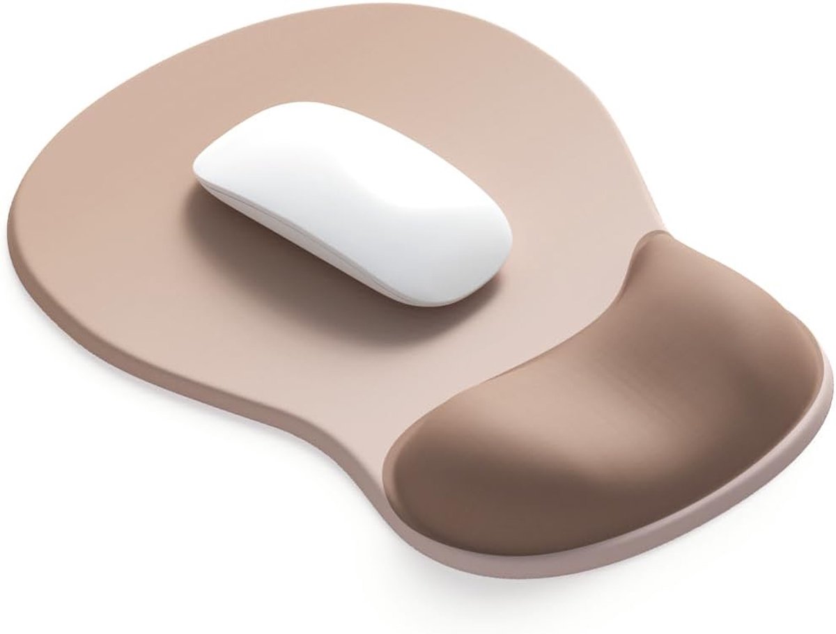 Gel mouse pad - mouse pad with wrist rest - Gaming Mouse Pad - Mouse Pad with Memory Foam Wrist Rest and Non-Slip Base - Non-Slip - Desk Accessories for Office - Office - For Computer, Cafe, Home & Office - 26 × 19.5 cm - Gradient Apricot - Image 1