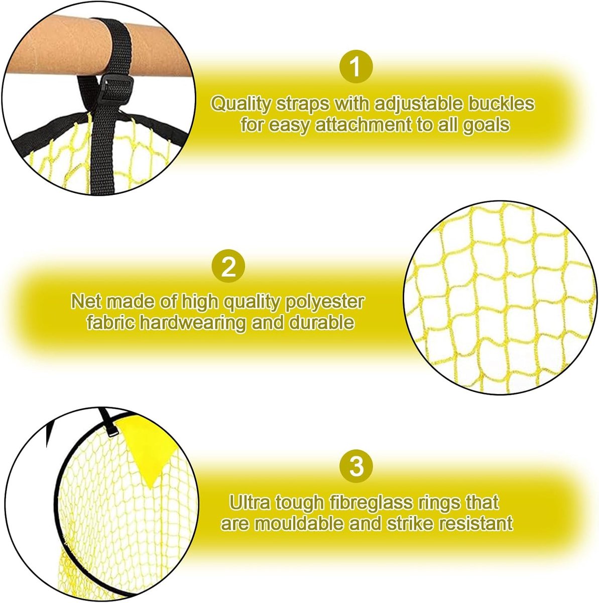 Football Net - Cross Target with Ball Net - Football Goal Net - Football Goal - Target Net - Training Equipment - Football Cross - Football Training - Football Training Equipment - Football Goal Net - for precision training - 45*60 cm - yellow - Image 6