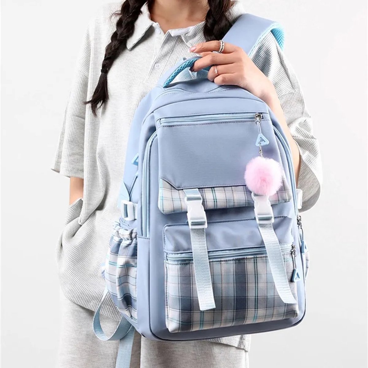 Girls School Student School Bag Outdoor Backpack - Youth School Bag - Backpack - Pink - Luxury Backpack - Laptop Bag - School Bag - Backpack - Rucksack - Large Women's Backpack - Waterproof Women's Travel Backpack - Rucksack - Teenagers - with Laptop Comp - Image 2