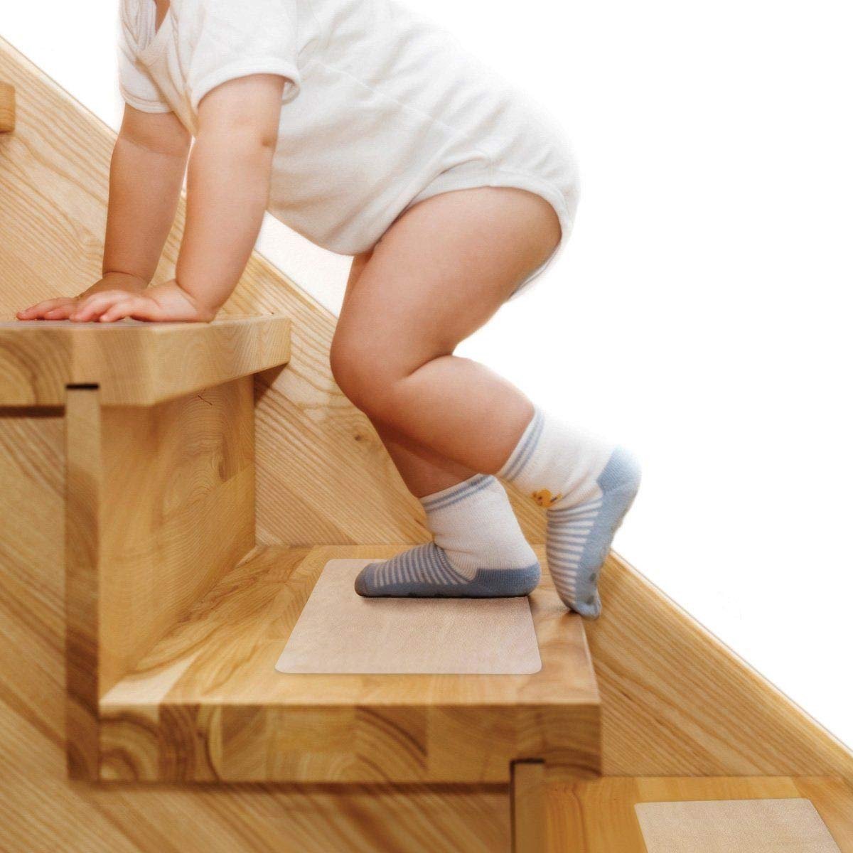 15 pieces - Anti-slip Stickers - 10*60 cm - Anti-slip strips - Anti-slip stickers for stairs - Anti-slip floor stickers - Peva anti-slip stickers - Transparent anti-slip strips for stairs - waterproof grip tape - for children, the elderly, dogs, pets - Image 1