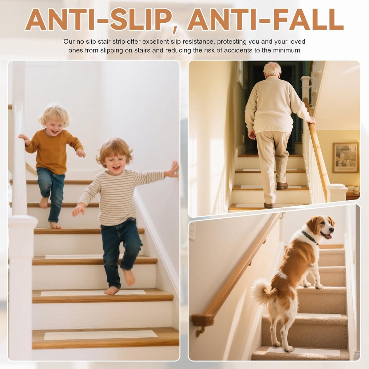 15 pieces - Anti-slip Stickers - 10*60 cm - Anti-slip strips - Anti-slip stickers for stairs - Anti-slip floor stickers - Peva anti-slip stickers - Transparent anti-slip strips for stairs - waterproof grip tape - for children, the elderly, dogs, pets - Image 4