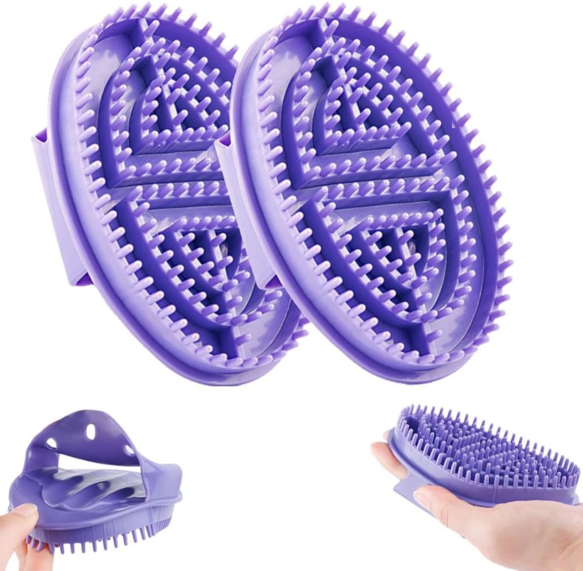 pieces - Massage Brush - Meridian Pressure Brush - Dry Brushing - Essential Oil Brush - Bath Brush - Body Scrub Bath Body Brush - SPA Massager - for Meridian Scalp Full Body Relaxation Massage, relieves muscle tension - Purple - Image 1