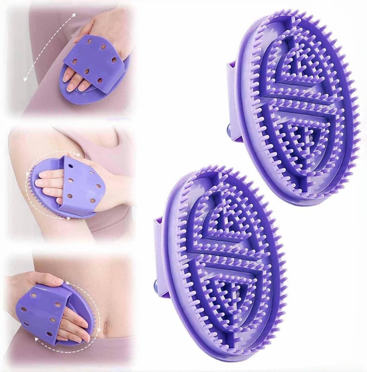 pieces - Massage Brush - Meridian Pressure Brush - Dry Brushing - Essential Oil Brush - Bath Brush - Body Scrub Bath Body Brush - SPA Massager - for Meridian Scalp Full Body Relaxation Massage, relieves muscle tension - Purple - Image 4