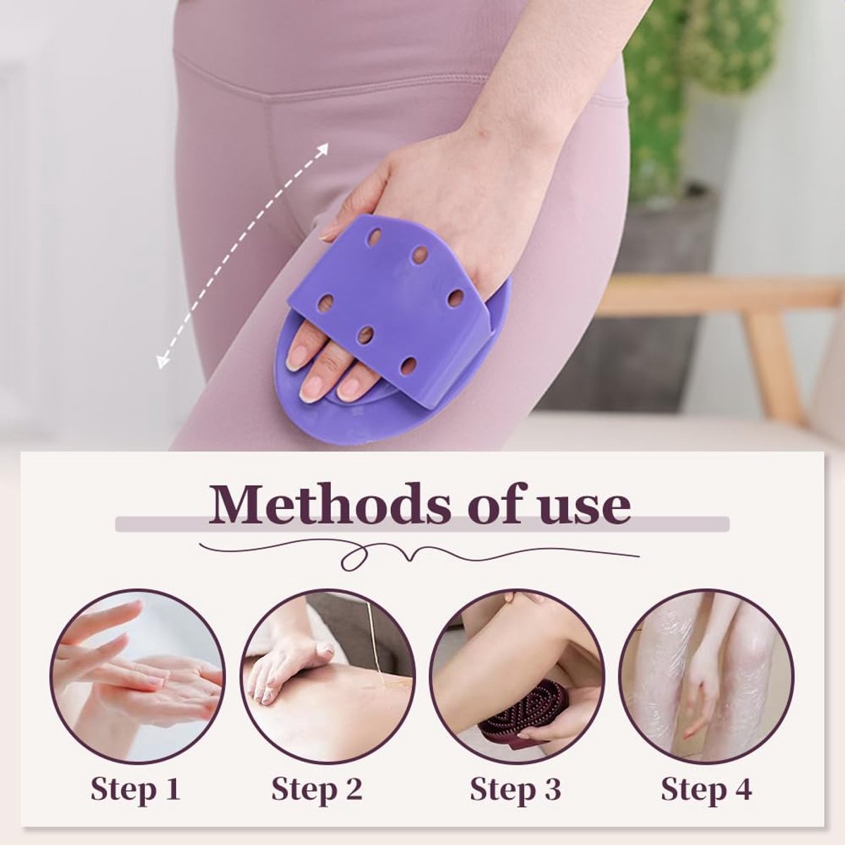 pieces - Massage Brush - Meridian Pressure Brush - Dry Brushing - Essential Oil Brush - Bath Brush - Body Scrub Bath Body Brush - SPA Massager - for Meridian Scalp Full Body Relaxation Massage, relieves muscle tension - Purple - Image 6