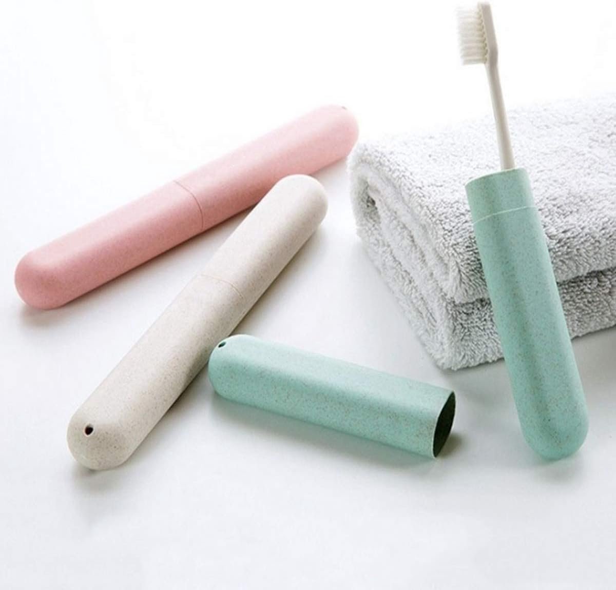 4 pieces - Toothbrush Case - Portable Toothbrush Box - Travel Toothbrush Box - Travel Toothbrush Bag - Toothbrushes Toothbrush Box - for travel, camping, school - blue, green, pink, beige - Image 2