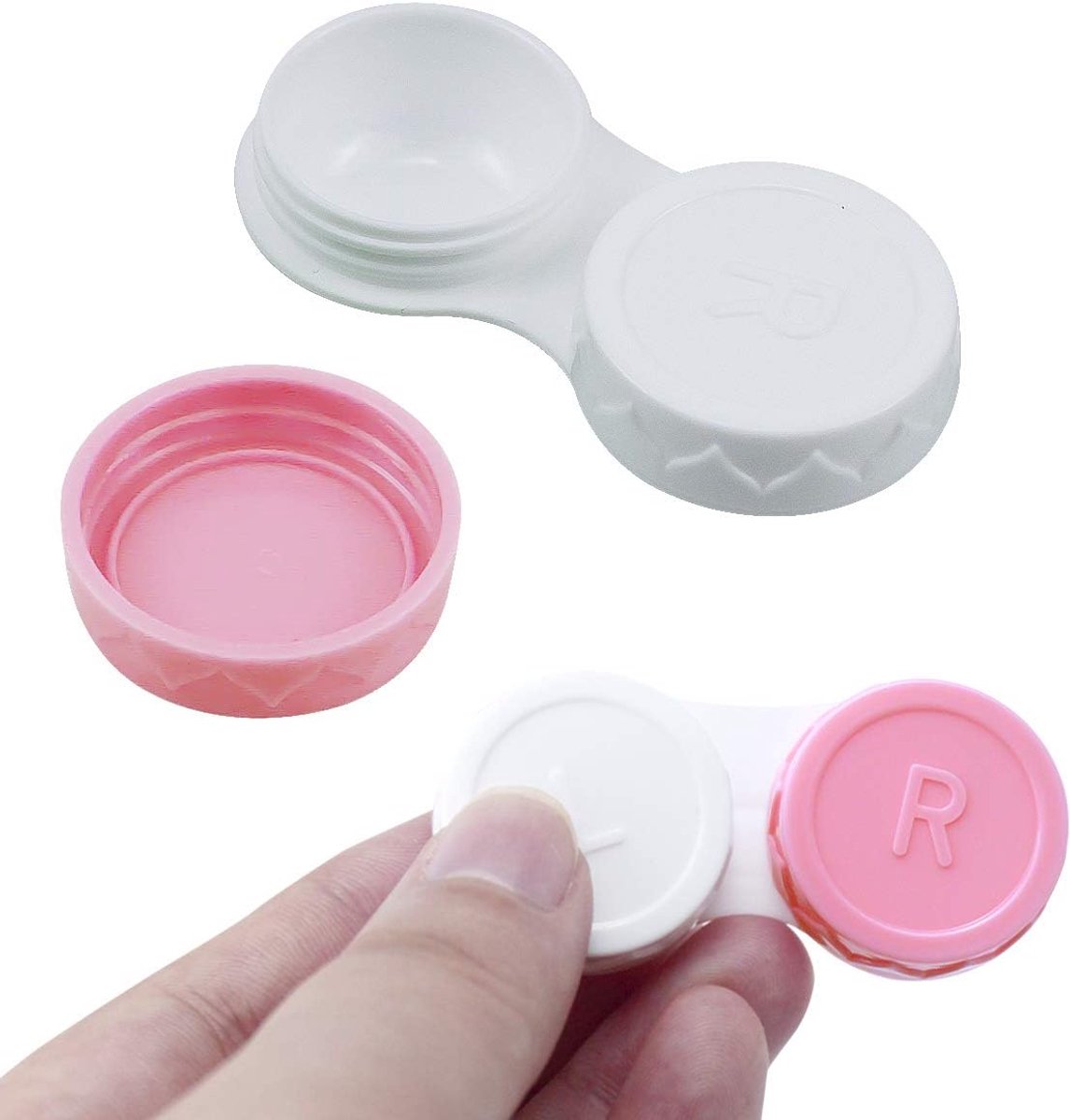 20 Pieces Colorful Contact Lens Holder - Contact Lens Cases - Lens Tray - Portable Contact Lens Holder - Contact Lens Case - Lens Holders - Travel Contact Lens Holder - Contact Lens Holder - Handy for On the Go - Green Blue Pink Black Purple - Image 4