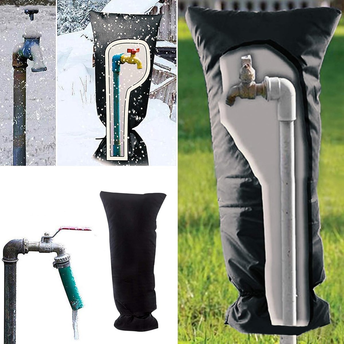 Frost Protection Cover - 51 × 20cm - Frost protection cover for tap - Tap Freeze Cover - Frost-free Outdoor Tap Protection Cover - Outdoor Tap Covers - Frost Protection - Outdoor Tap Cover - Frost Protection for Facade Taps - Frost Cover - Waterproof reus - Image 2